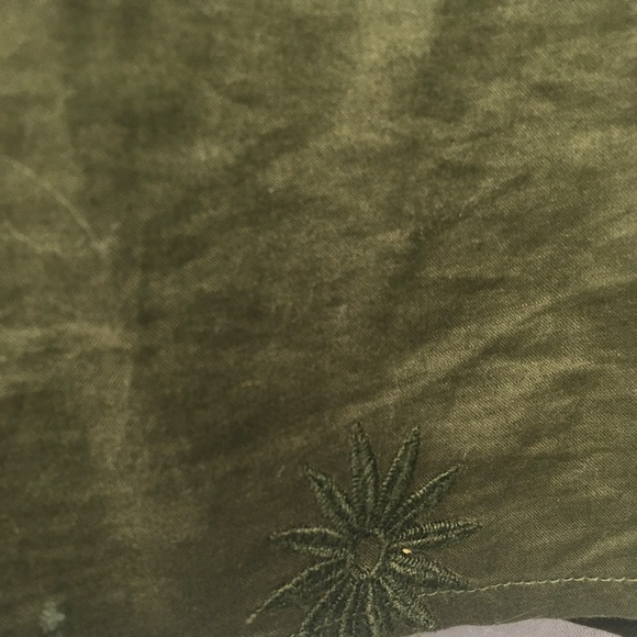 Madewell Olive Embroidered Bubble Sleeve Blouse S - Picture 10 of 10